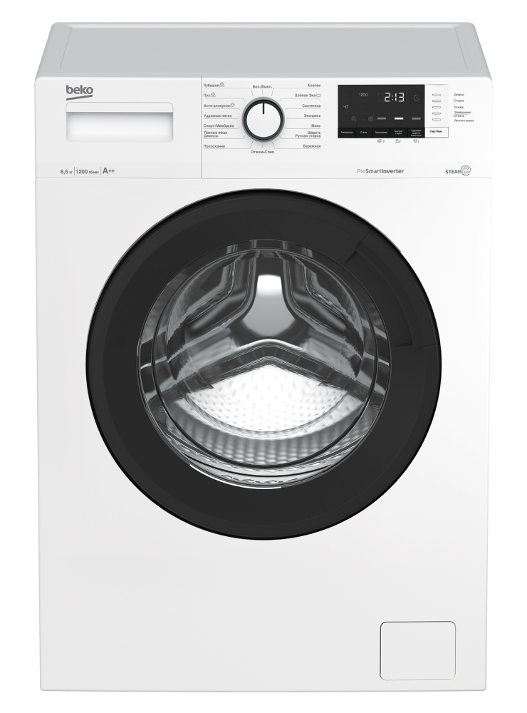 Стиральная машина Beko WSRE6H612ZAWI класс: A-10% загр.фронтальная макс.:6.5кг белый