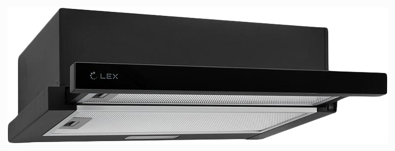 Вытяжка встраиваемая Lex Hubble G 500 черный/стекло черное управление: кнопочное (1 мотор)