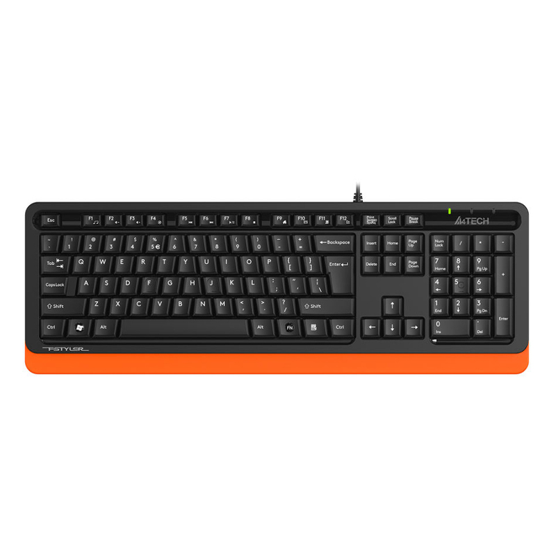 Клавиатура проводная A4Tech Fstyler FKS10 черный/оранжевый [USB]