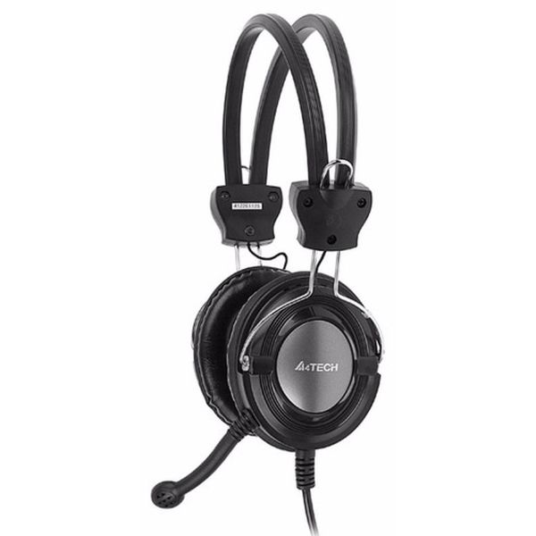 Наушники A4tech HS-19-1 Iron Grey [накл, откр, микр, рег. гром, 20-20000Гц, каб 2м, штекер 3.5мм]