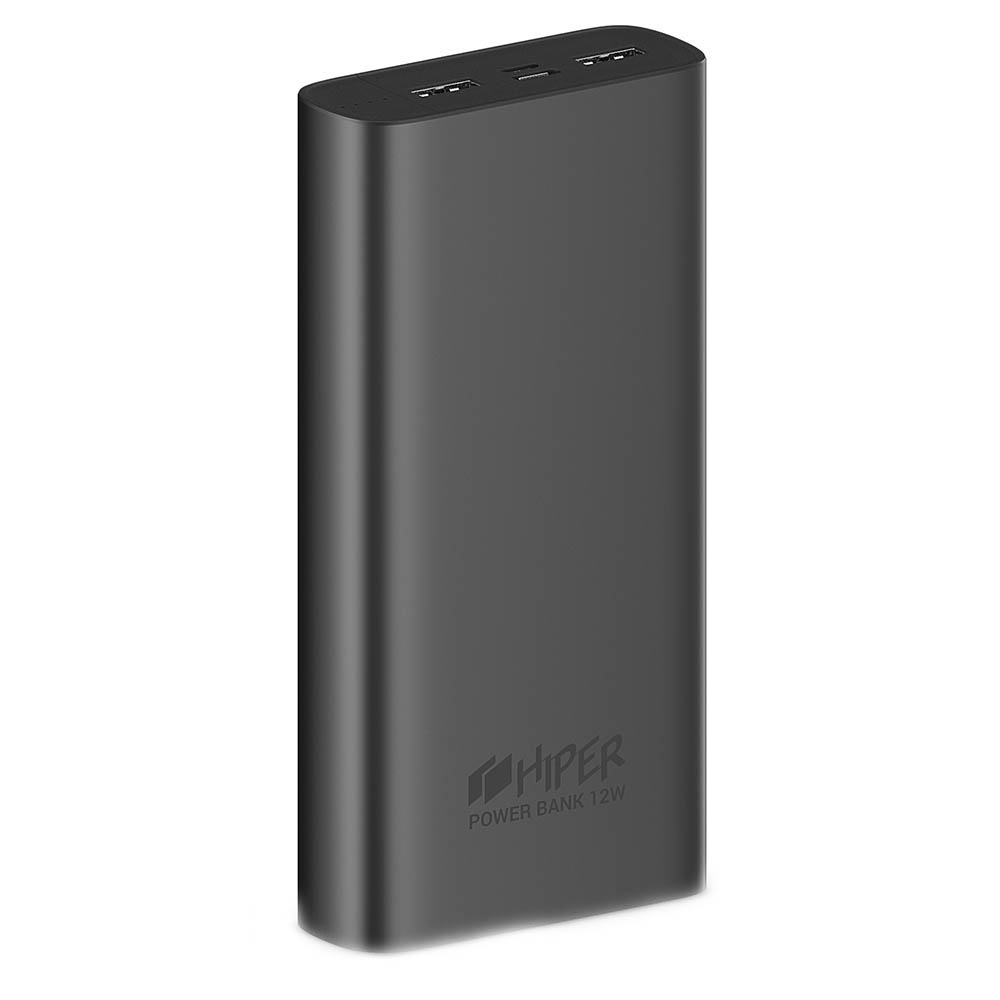 Портативный аккумулятор 20000 mAh HIPER METAL 20K Space Gray (12W, 2xUSB, microUSB, Li-pol, металл,