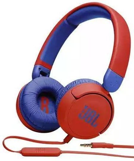 Наушники JBL JR310 [накладные, закрытые, 20-20000 Гц, микр.,каб. 1,2м, разъем 3.5мм, красные]