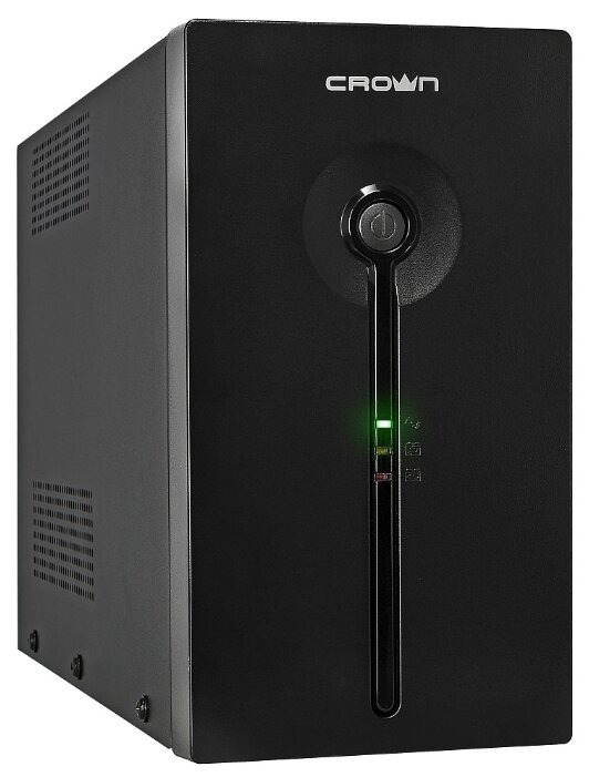 UPS CROWN 1500VA/900W, металл, 2x12V/9AH, розетки 4*EURO+1*IEC bybass, трансформатор AVR 140-290V, съёмный кабель 1.8 м, фильтр телефонной и ethernet линии RJ-11/45, USB-порт, защита батареи, от перегрузки, от КЗ, ПО
