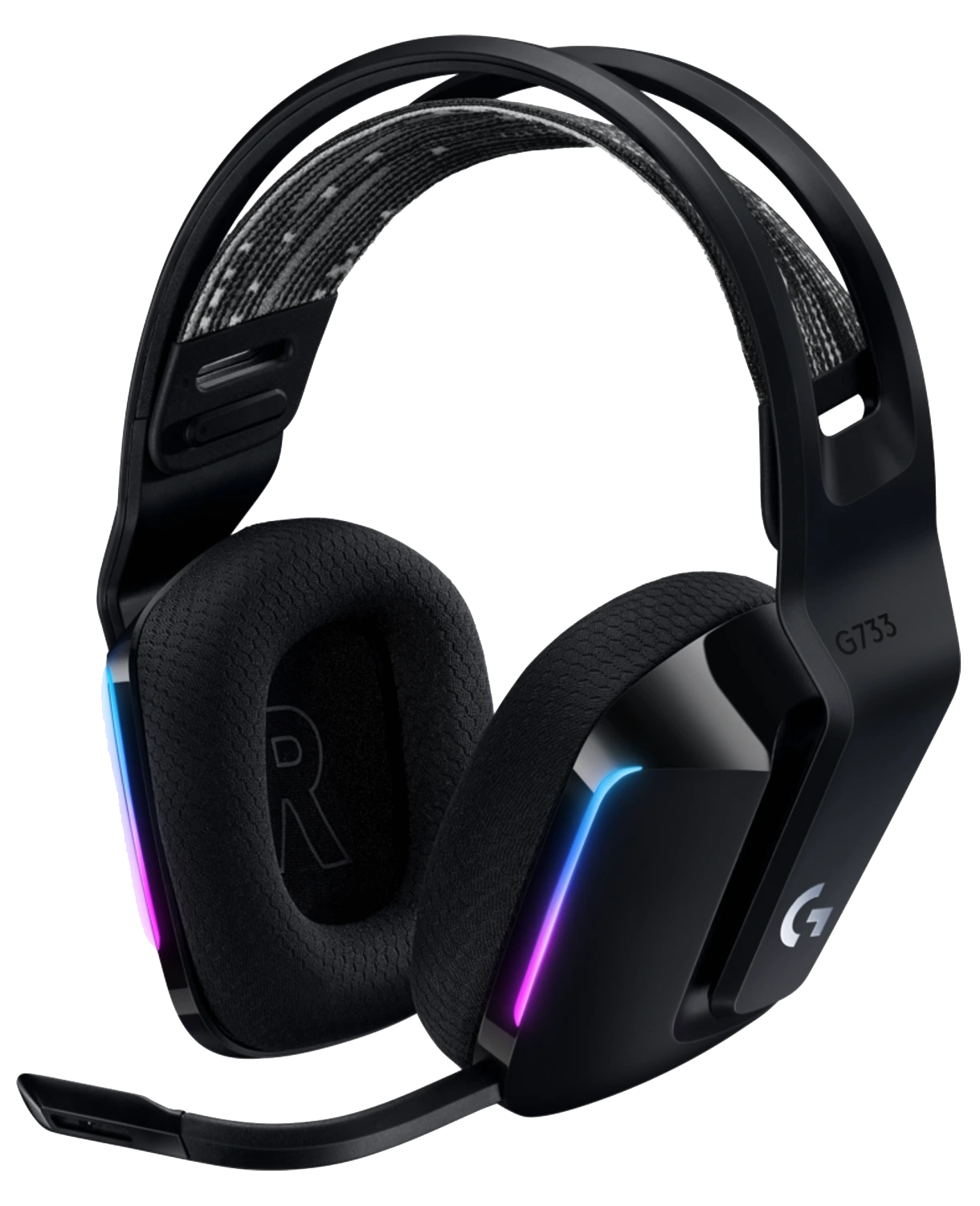 Наушники игровые беспроводные Logitech G733 LIGHTSPEED BLACK закрытые, 7.1, радиоканал, черные