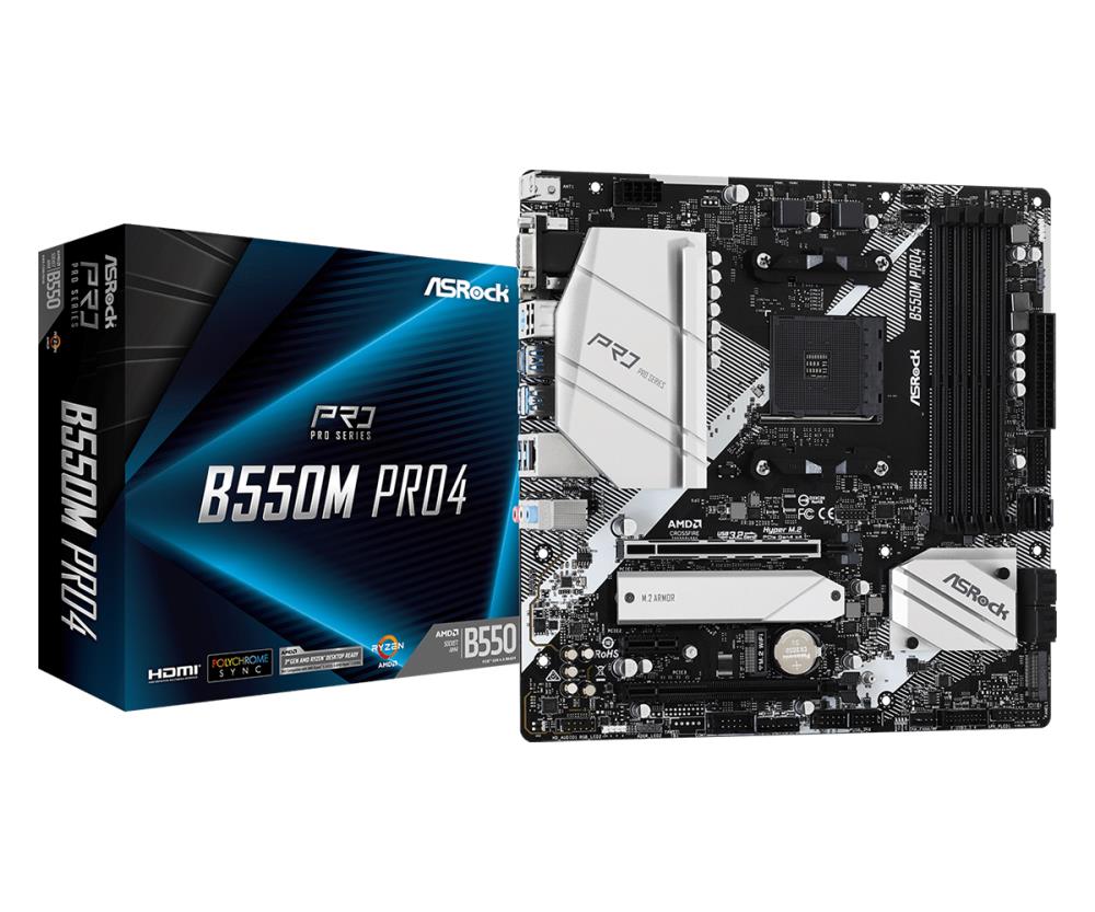Материнская плата AMD B550 SAM4 MATX B550M PRO4 ASROCK