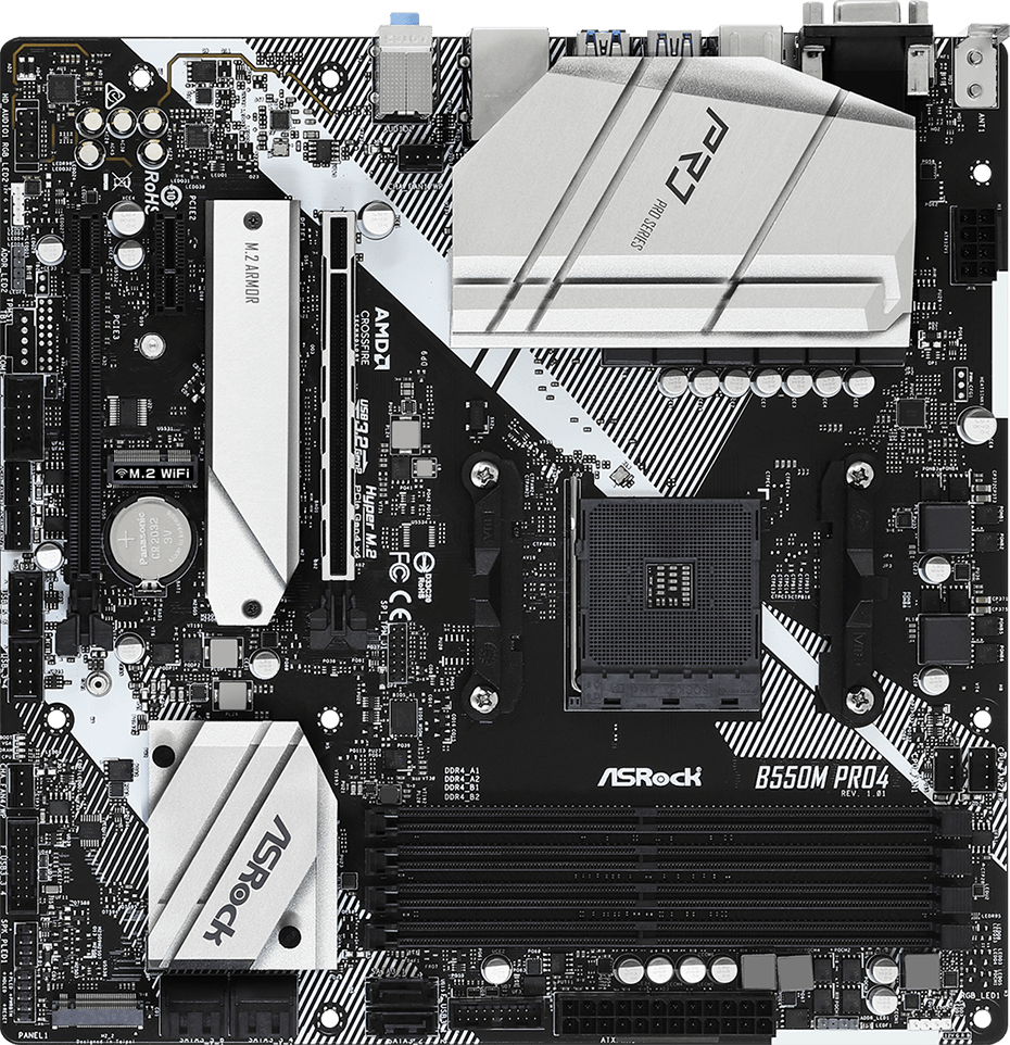 Материнская плата AMD B550 SAM4 MATX B550M PRO4 ASROCK