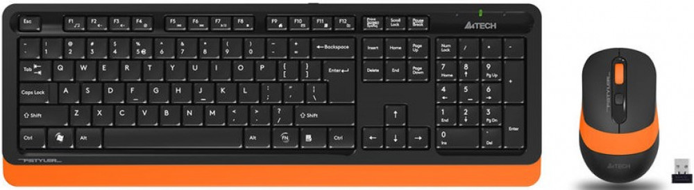 Клавиатура + мышь A4Tech Fstyler FG1010 клав:черный/оранжевый мышь:черный/оранжевый USB беспроводная Multimedia