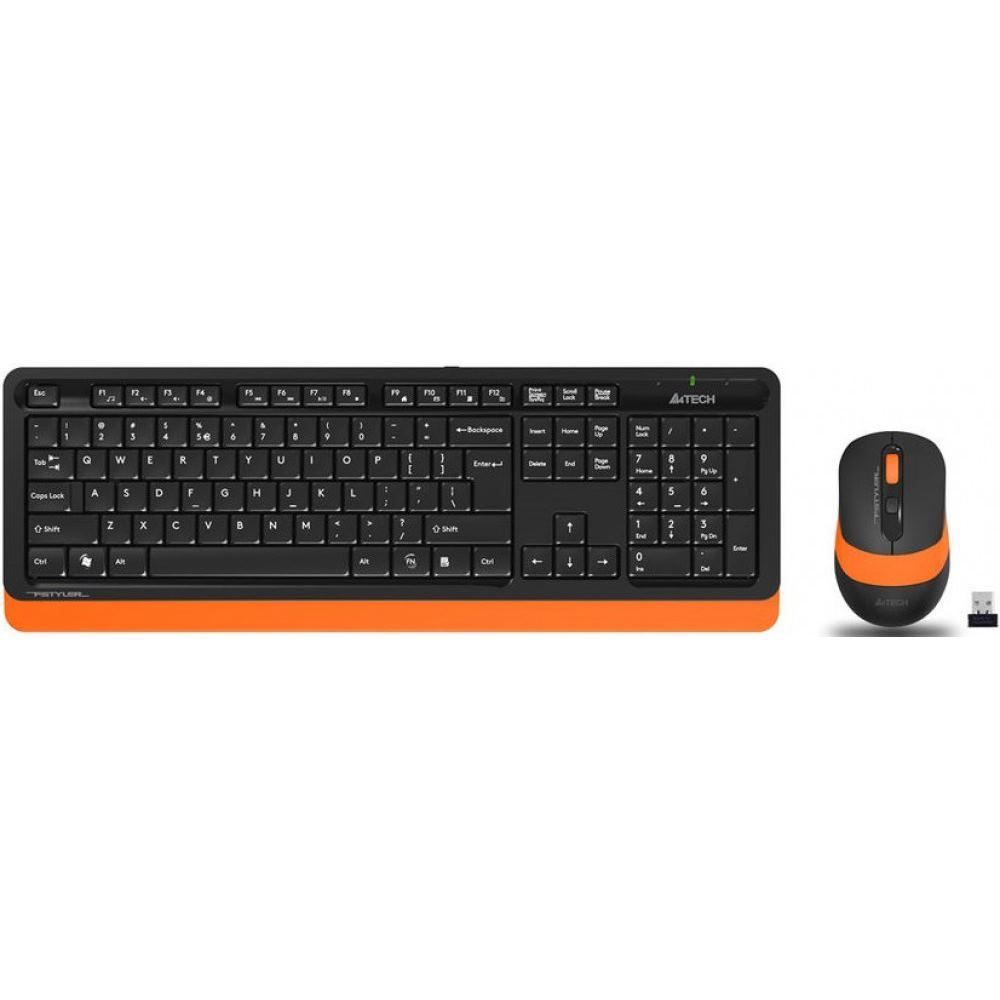 Клавиатура + мышь A4Tech Fstyler FG1010 клав:черный/оранжевый мышь:черный/оранжевый USB беспроводная Multimedia