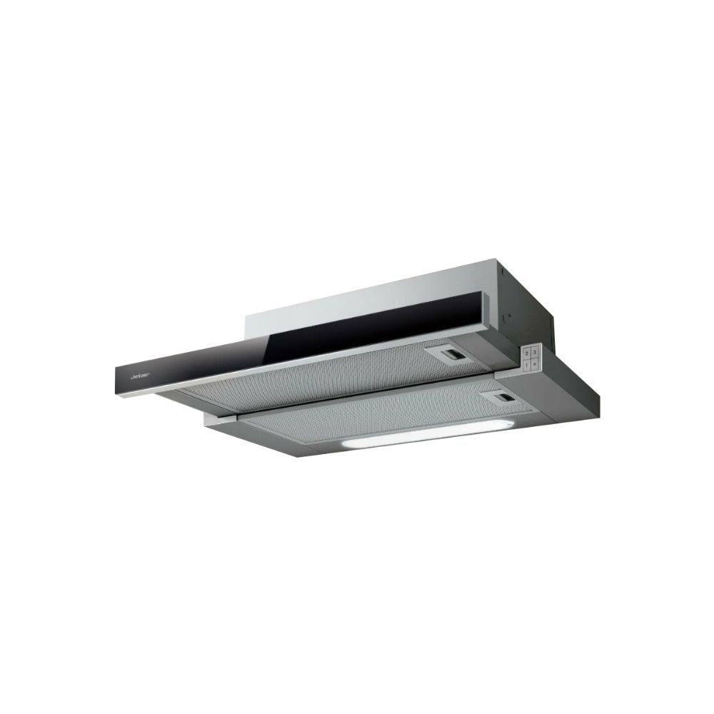Вытяжка Jetair ORION LX/GR/F/60/VT [встр, 46 см, 650 м³/ч, кнопки, сереб/черн]
