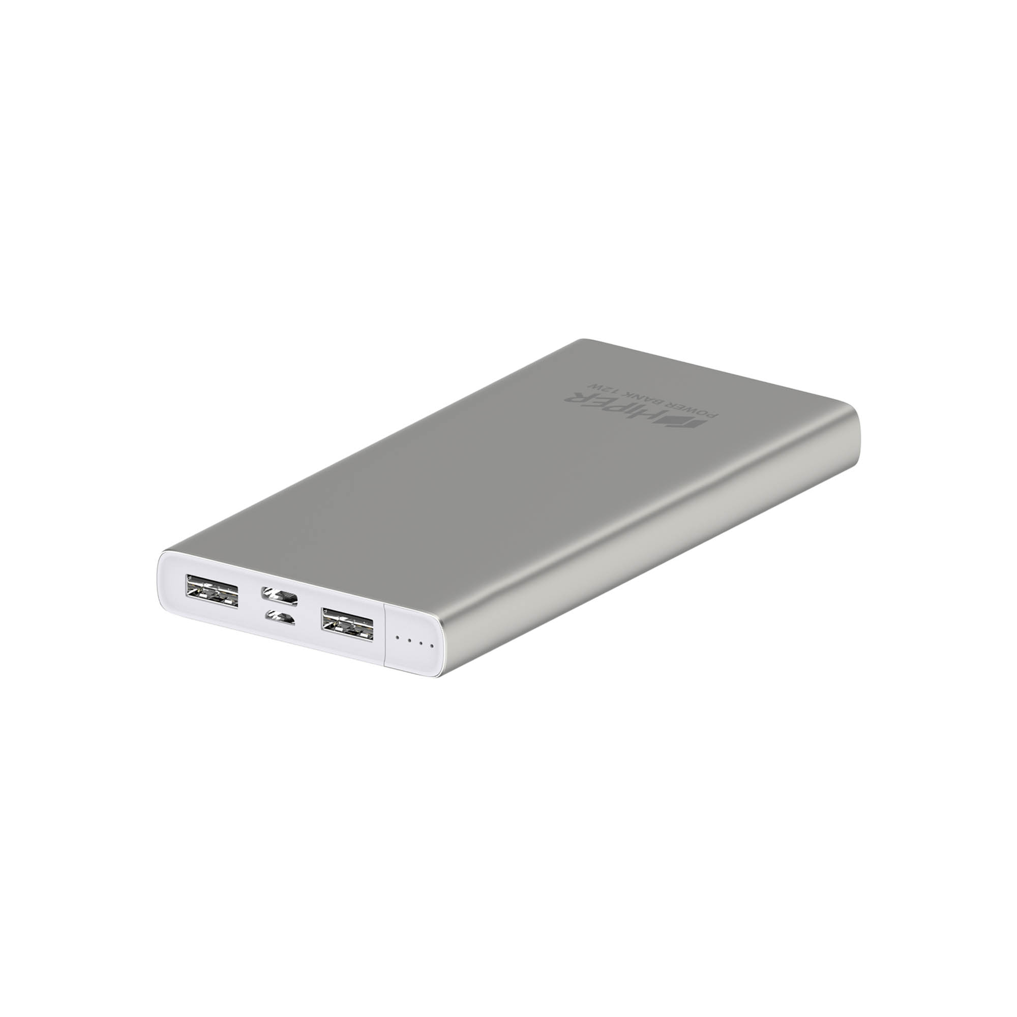Портативный аккумулятор 10000 mAh HIPER METAL 10K Silver (12W, 2xUSB, microUSB, Li-pol, металл, сере