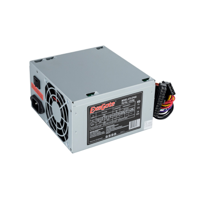 Блок питания 450W ExeGate CP450, ATX, 8cm fan, 24p+4p, 3*SATA, 2*IDE, FDD