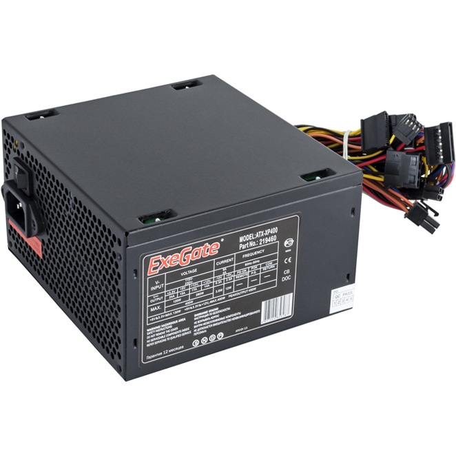 Блок питания ExeGate XP400 400 Вт [ATX vATX 12V 2.3, EPS12V, 120x120][EX219459RUS]