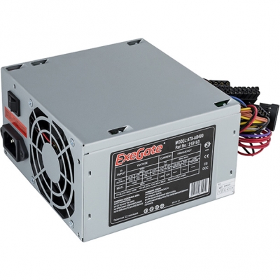 Блок питания 400W ExeGate AB400, ATX, 8cm fan, 24p+4p, 3*SATA, 2*IDE, FDD
