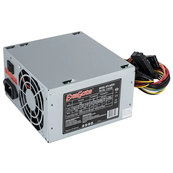 Блок питания ExeGate AB500 500 Вт [ATX vATX 12V 2.3, EPS12V, 80x80][EX219185RUS]