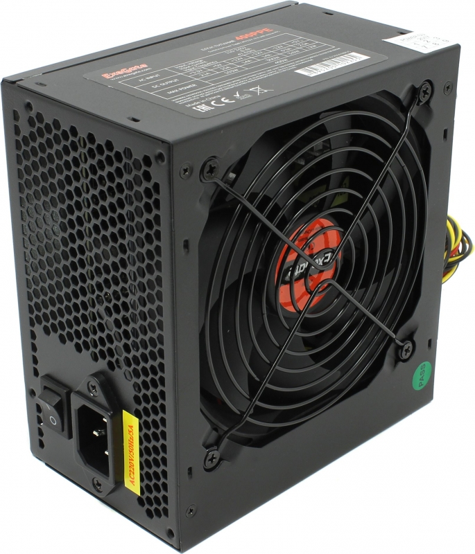 Блок питания 400W ExeGate 400PPE, ATX, black, APFC, 12cm, 24p+4p, PCI-E, 3*IDE, 5*SATA, FDD