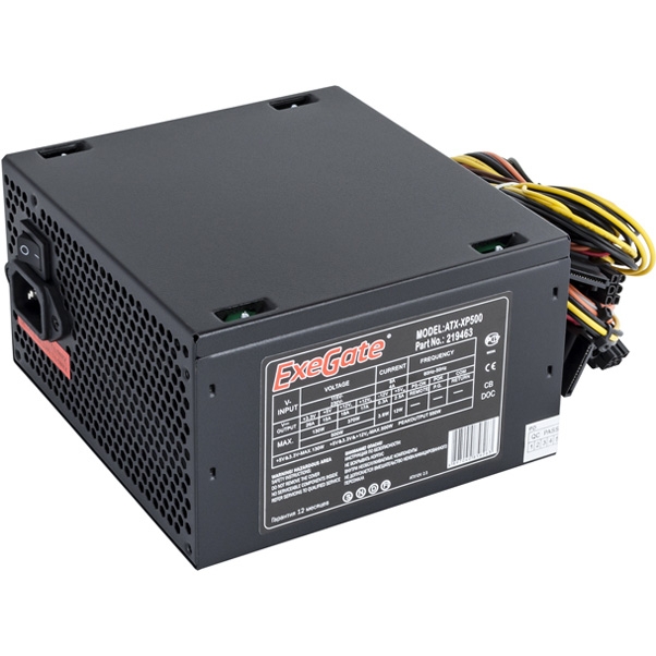 Блок питания ExeGate XP500 500 Вт [ATX vATX 12V 2.3, EPS12V, 120x120][EX219463RUS]
