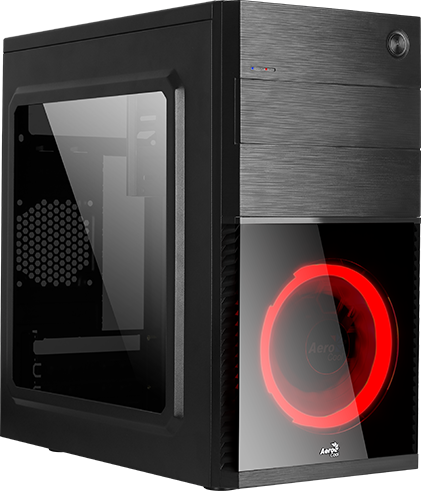 Корпус Aerocool Cs-105 Red (mATX, без БП, 1x USB3.0, 1x USB2.0, 1x 12cm red LED front fan)