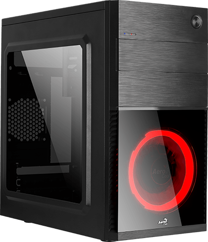 Корпус Aerocool Cs-105 Red (mATX, без БП, 1x USB3.0, 1x USB2.0, 1x 12cm red LED front fan)