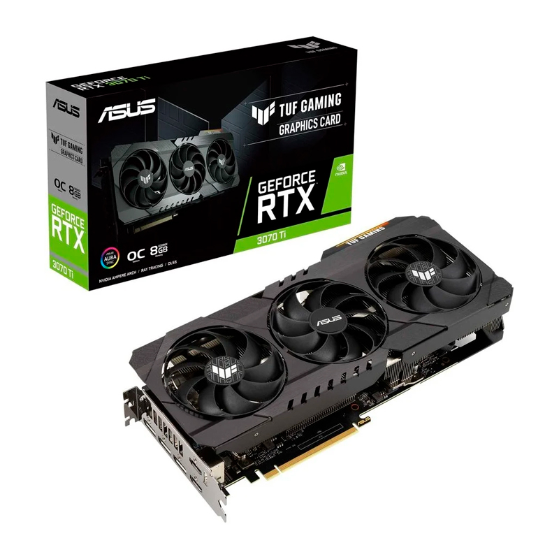 Видеокарта Asus PCI-E 4.0 TUF-RTX3070TI-O8G-GAMING NVIDIA GeForce RTX 3070TI 8192Mb 256 GDDR6X 1785/19000/HDMIx2/DPx3/HDCP RTL