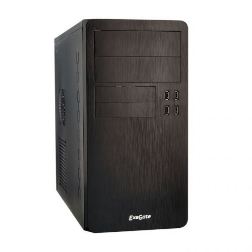 Корпус Minitower ExeGate SP-415UP Black, mATX <UN600, 120mm> 4*USB+2*USB3.0, HD Audio, петля, опции+