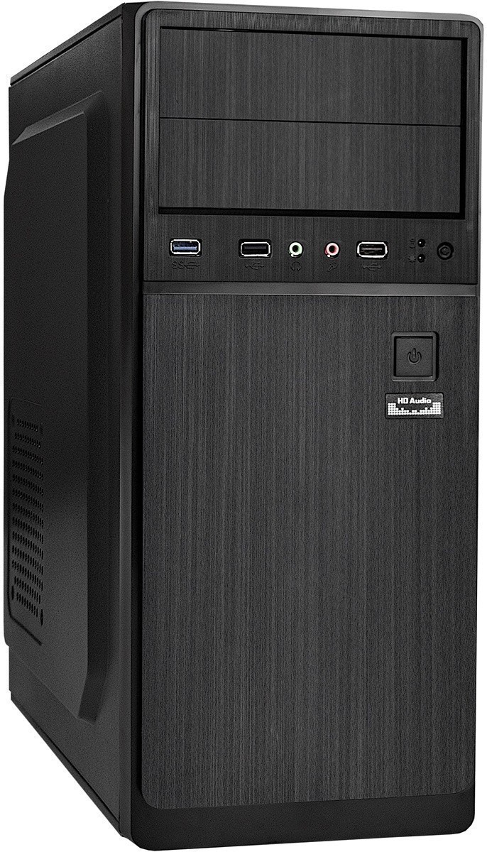 Корпус Miditower ExeGate XP-402U Black, ATX, <XP400, Black,120mm>, 2*USB+1*USB3.0, Audio