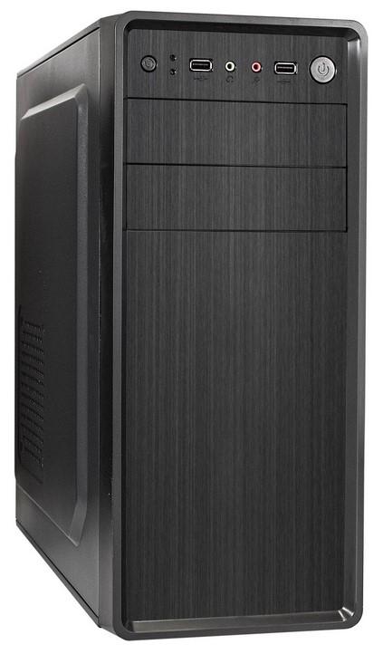 Корпус Miditower ExeGate XP-401 Black, ATX, <XP400, Black,120mm>, 2*USB, Audio