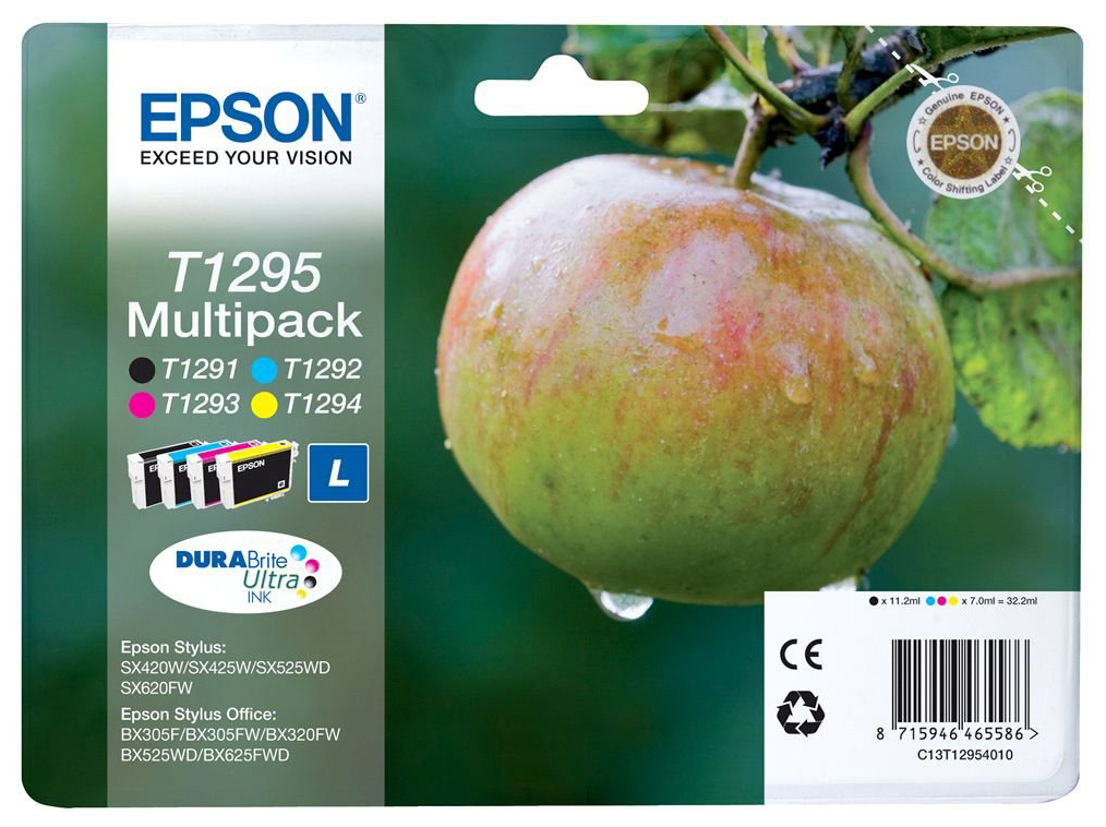 Картридж струйный Epson T1295 C13T12954012 4цв. набор для Epson SX420W/BX305F