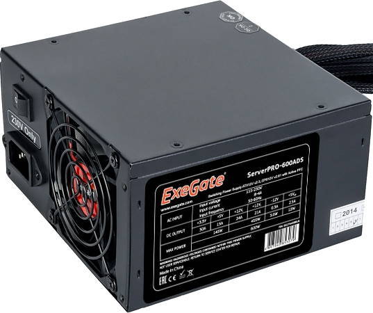 БП Exegate ServerPro-600ADS ATX, 600W, APFC, вентилятор 2x8 cм, 80 PLUS Bronze, 150х86х165
