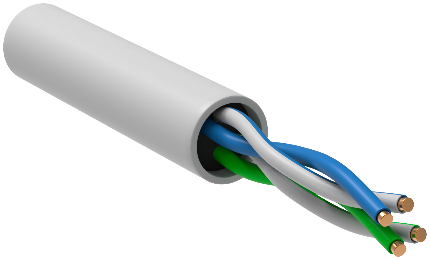 Кабель ITK BC1-C5E02-128-305-G кат.5е U/UTP не экранированный 2X2X24AWG LSZH внутренний 305м белый