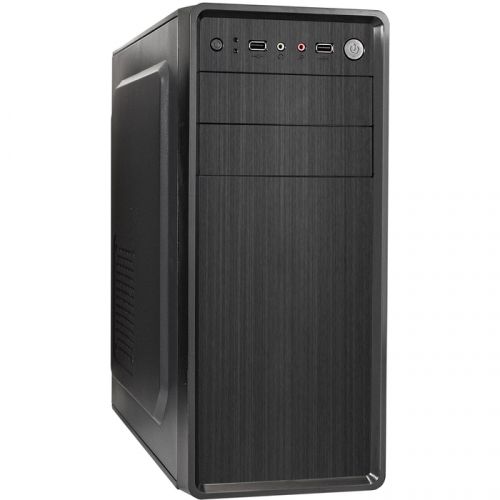 Корпус Miditower ExeGate XP-401 Black, ATX, <XP350, Black,120mm>, 2*USB, Audio
