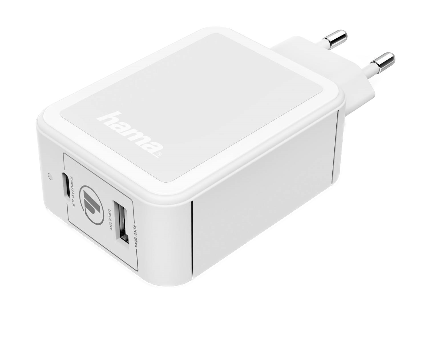 Сетевое зарядное устройство Hama H-183320 белый [мощность - 42 Вт, 3 А, без кабеля]