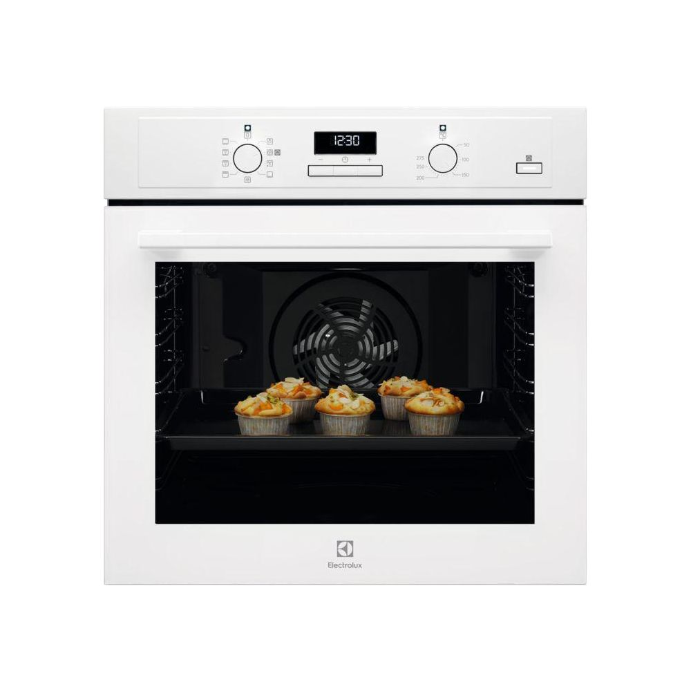 Электрический духовой шкаф Electrolux OED3H50V [72 л, эмалированная сталь, дисп., эмаль легкой очистки, утапл., ПАР, белый]