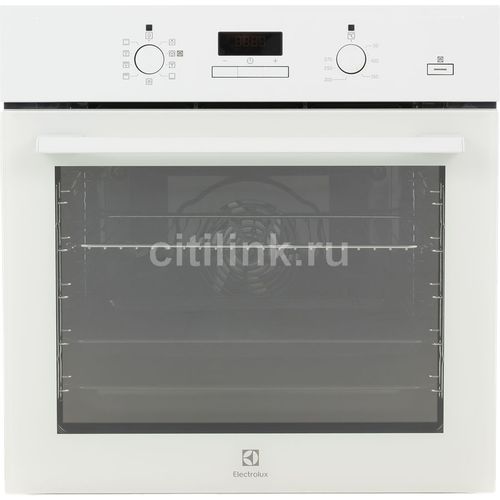 Электрический духовой шкаф Electrolux OED3H50V [72 л, эмалированная сталь, дисп., эмаль легкой очистки, утапл., ПАР, белый]