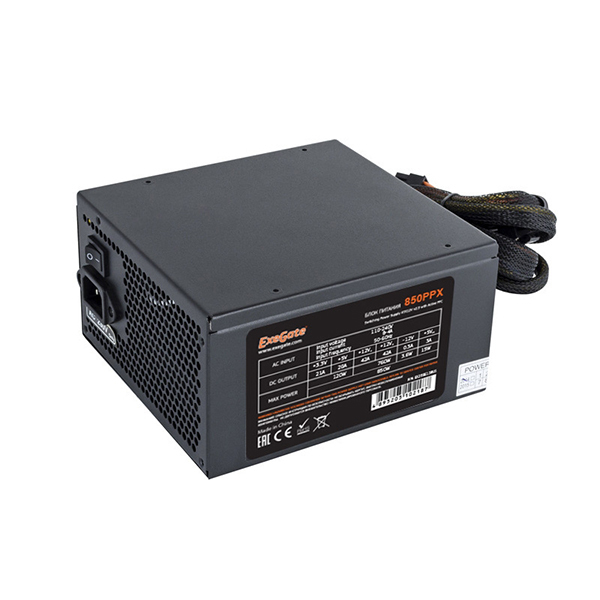 Блок питания ExeGate 850PPX 850 Вт [ATX vATX 12V 2.3, APFC, 140 x 140][EX259613RUS-S]