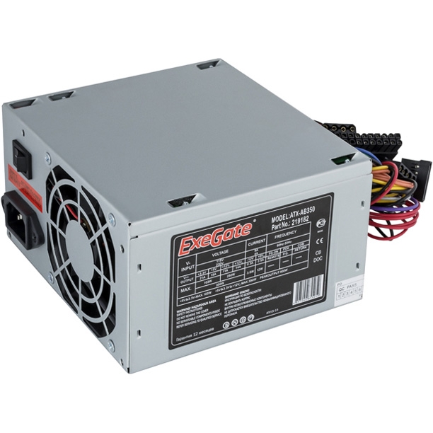 Блок питания 350W ExeGate AB350, ATX, 8cm fan, 24p+4p, 3*SATA, 2*IDE, FDD