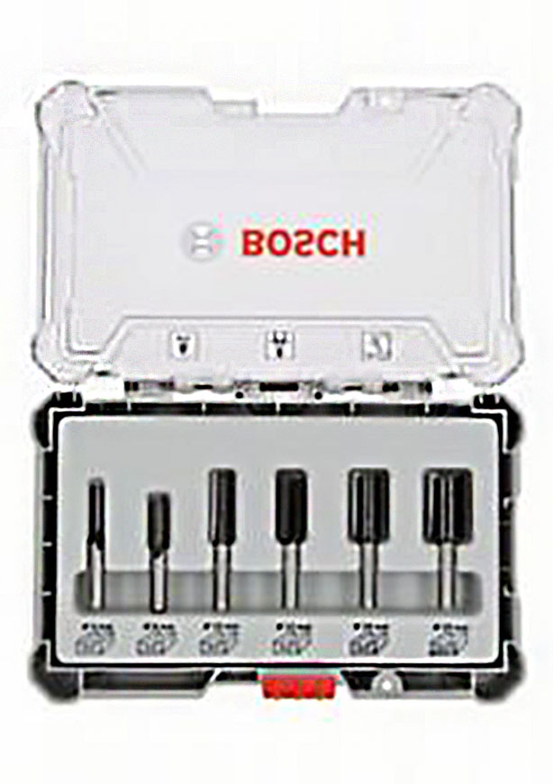 Набор фрез по дер. Bosch 2607017466 d(посад.)=8мм (фрезеры) (упак.:6шт)