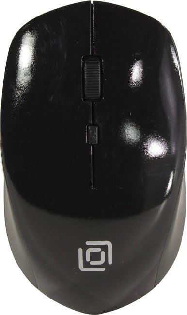 Мышь Оклик 565MW glossy черный оптическая (1600dpi) беспроводная USB для ноутбука (4but)