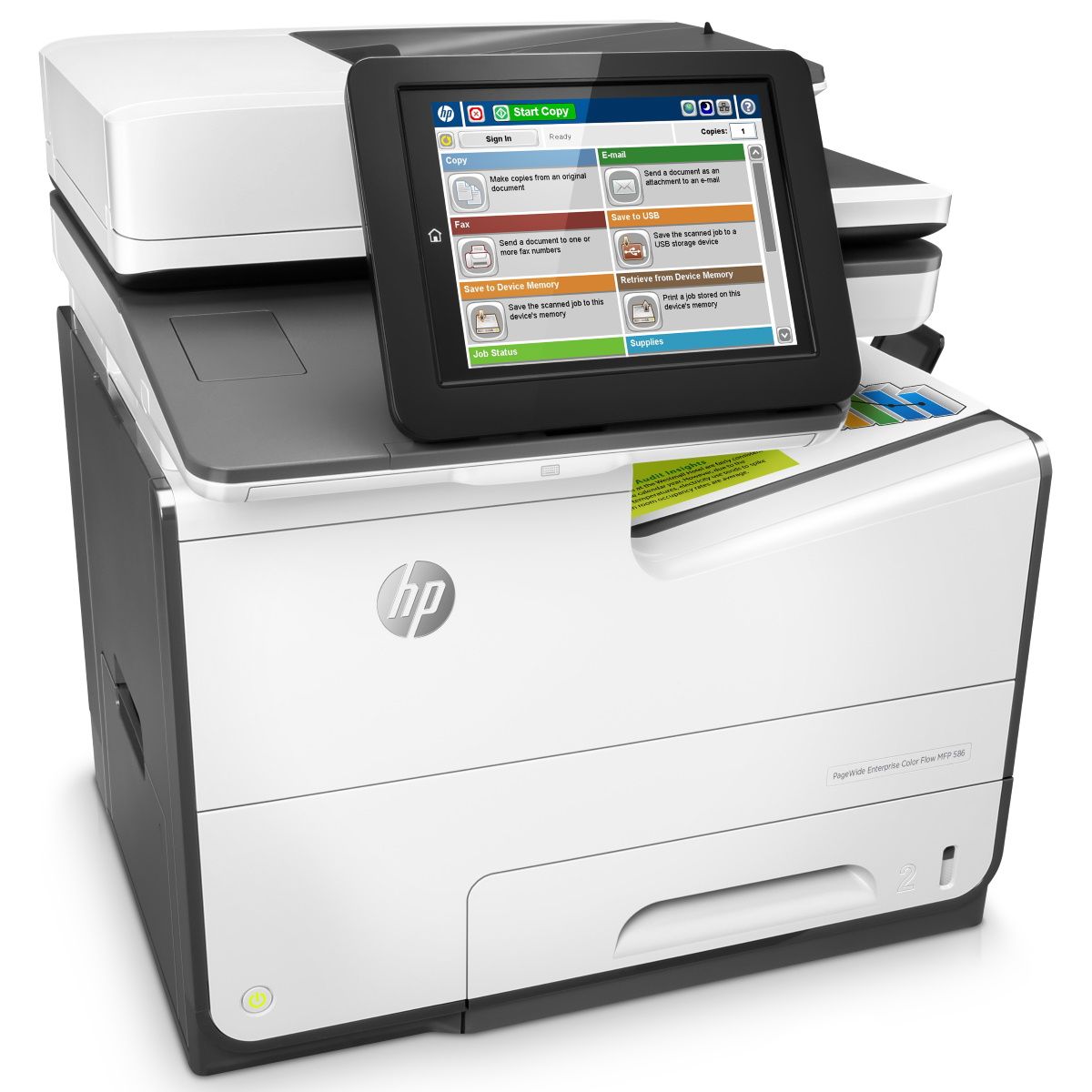 МФУ струйный HP PageWide Enterprise Color 586dn (G1W39A) A4 Duplex Net USB RJ-45 черный/белый