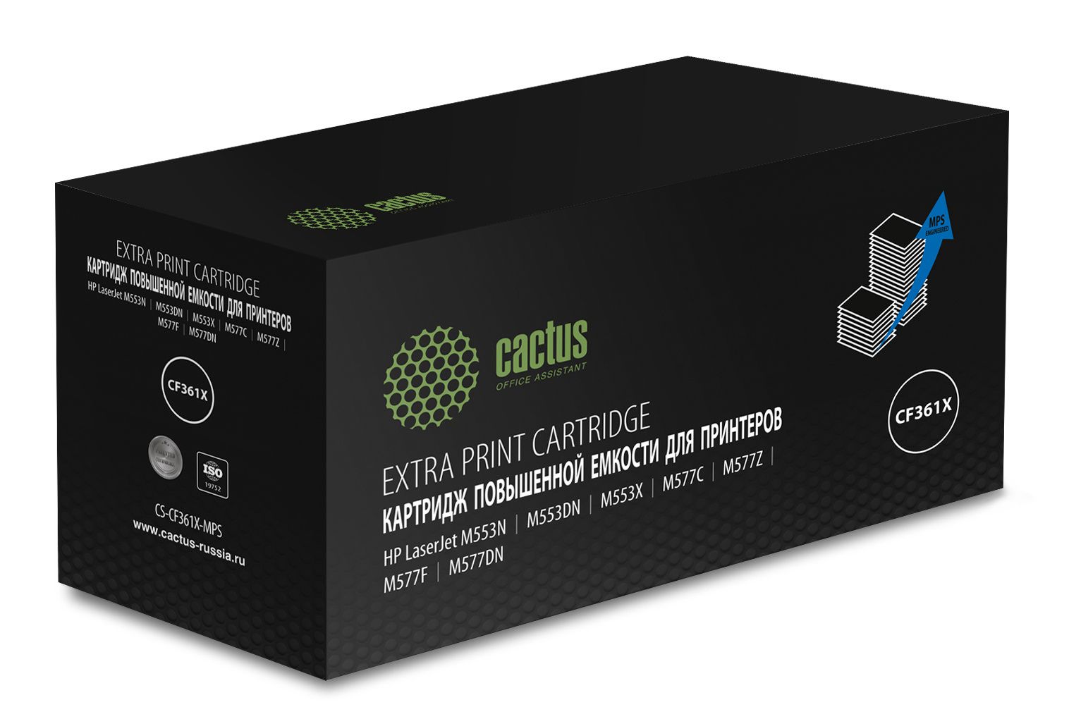 Картридж лазерный Cactus CS-CF361X-MPS [голубой, совместимый, 18000 стр, 1 шт]