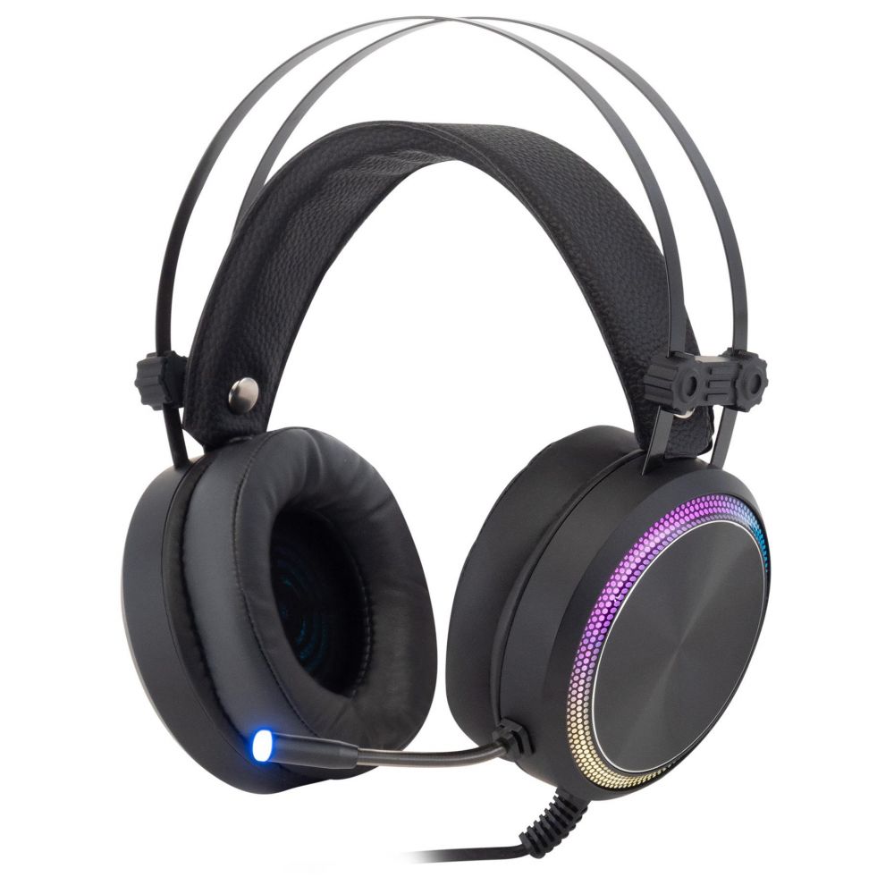 Наушники игровые Oklick HS-L810G  [охватывающие, закрытые, 20-20000 Гц, микр., рег.громк., каб. 2.2, разъем USB, черные]