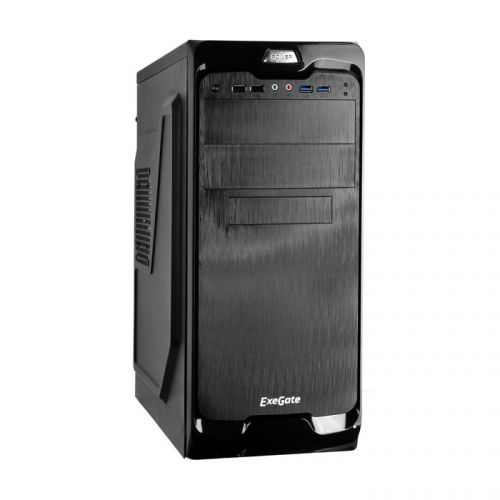 Корпус Miditower ExeGate UN-604 Black, ATX, <UN500, 120mm> 2*USB+2*USB3.0, Audio