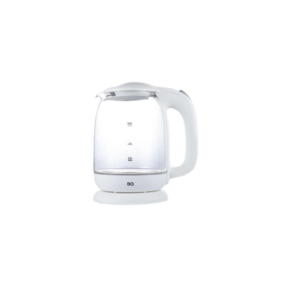 Электрочайник BQ KT1830G [пластик, термостойкое стекло, 1.7 л, 2200 Вт, фильтр, скрытый нагревательный элемент, белый, прозрачный]