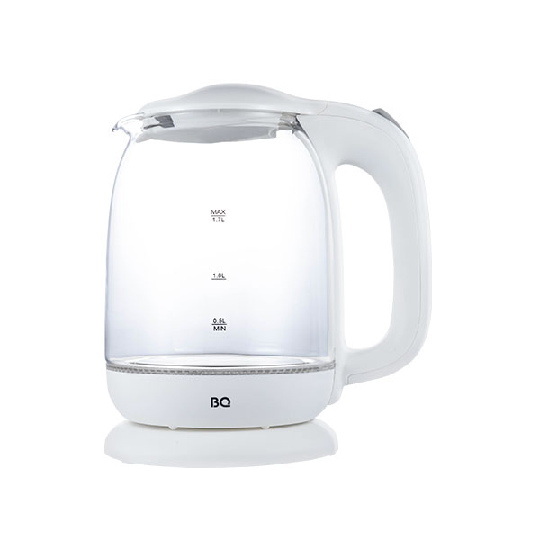 Электрочайник BQ KT1830G [пластик, термостойкое стекло, 1.7 л, 2200 Вт, фильтр, скрытый нагревательный элемент, белый, прозрачный]