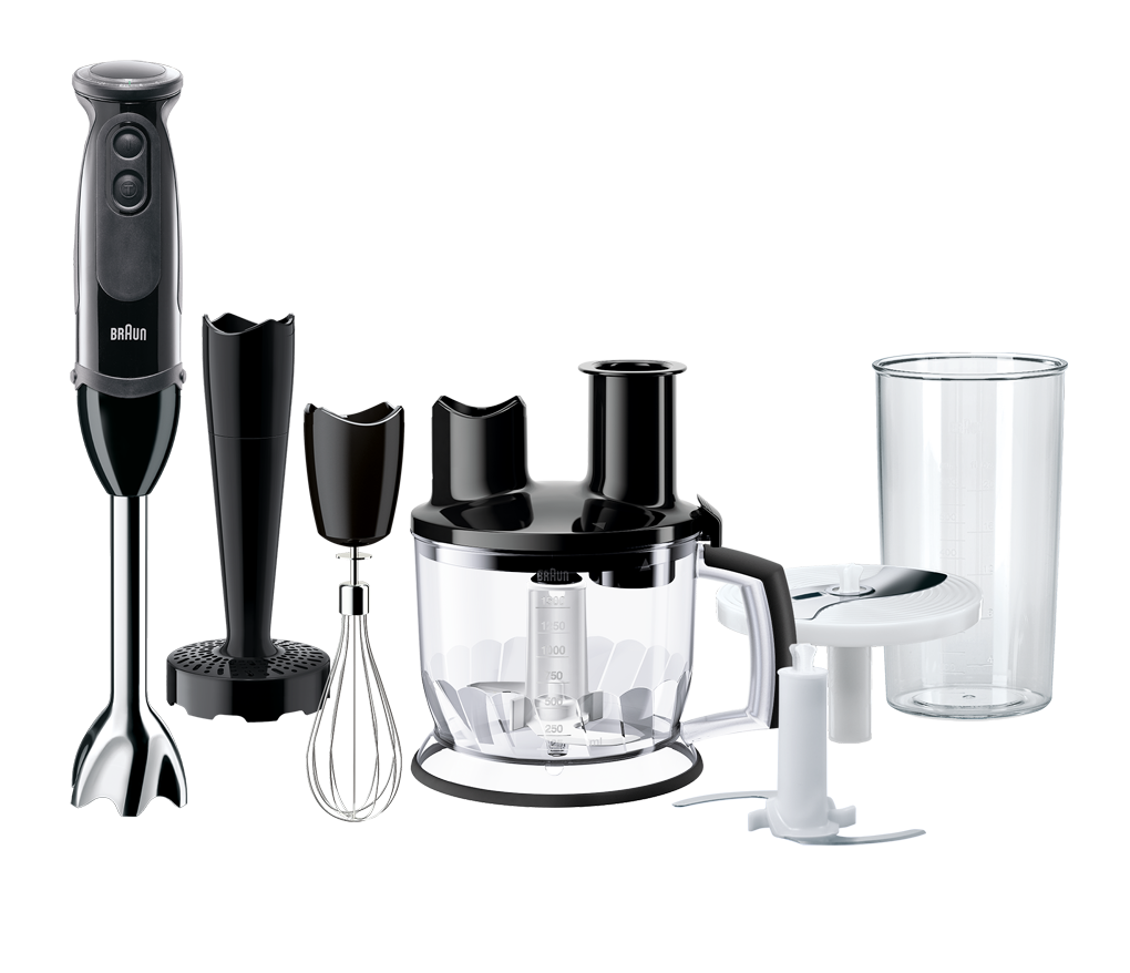 Блендер Braun MQ5277BK [1000 Вт, скоростей - 21, турборежим, измельчитель, стакан, венчик, черный]