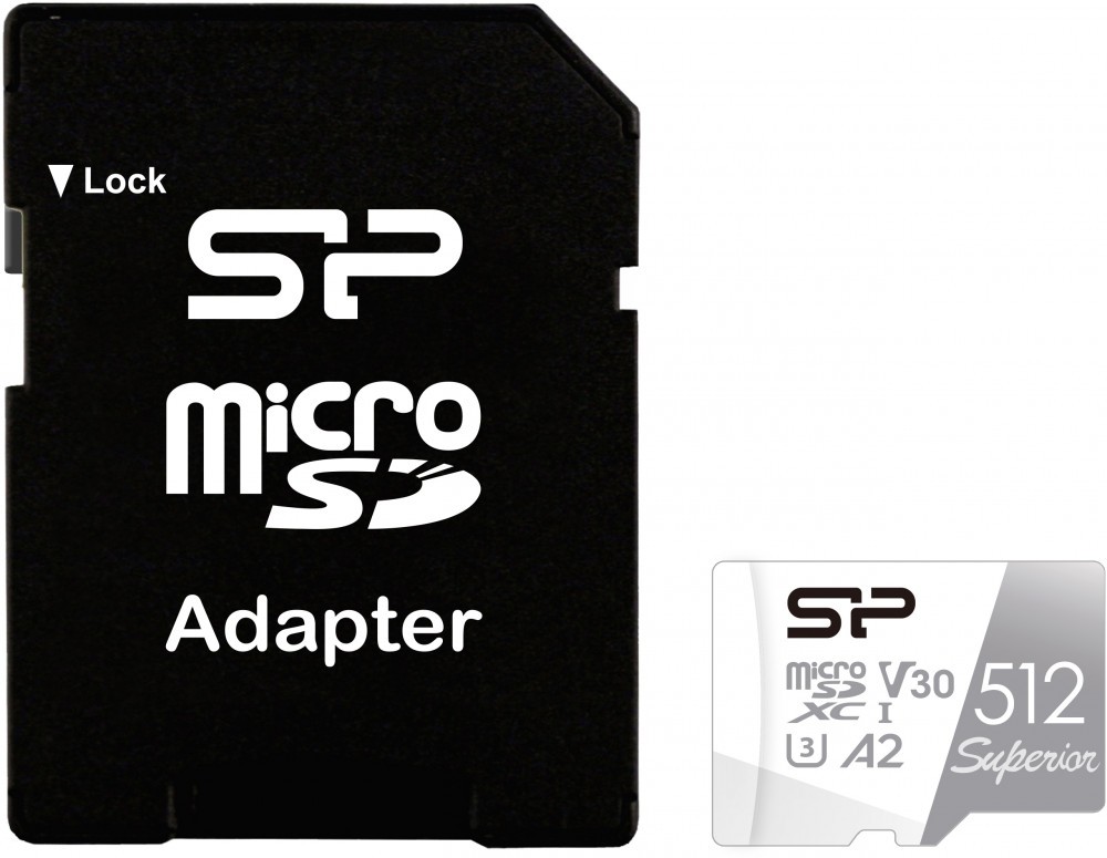 Флеш карта microSDXC 512Gb Class10 Silicon Power SP512GBSTXDA2V20SP Superior + adapter
