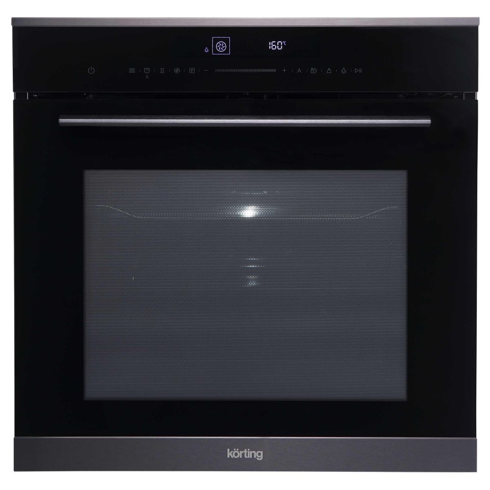 Электрический духовой шкаф KORTING OKB 1340 GNBX MW [72 л, нержавеющая сталь, дисп., эмаль легкой очистки, сенсор, черный]