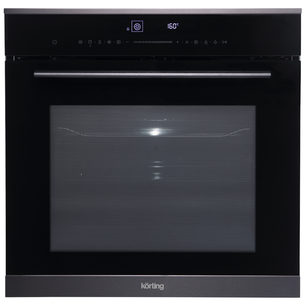 Электрический духовой шкаф KORTING OKB 1340 GNBX MW [72 л, нержавеющая сталь, дисп., эмаль легкой очистки, сенсор, черный]