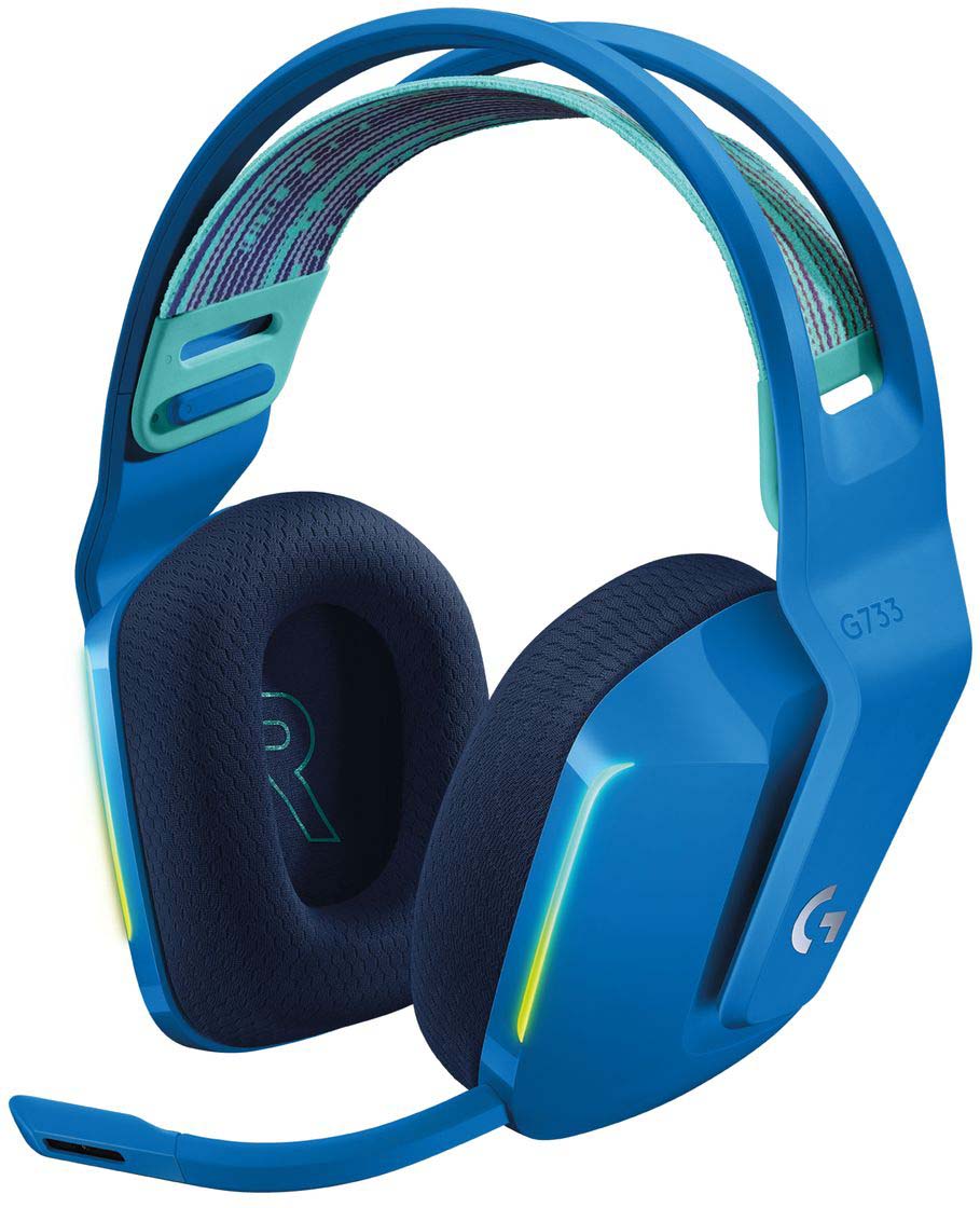 Наушники игровые беспроводные Logitech G733 LIGHTSPEED BLUE закрытые, 7.1, радиоканал, синие]