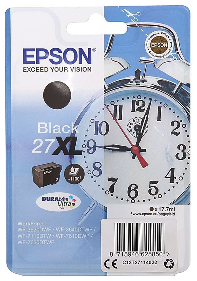 Картридж струйный Epson T2711 C13T27114022 черный (1100стр.) (17.7мл) для Epson WF7110/7610/7620