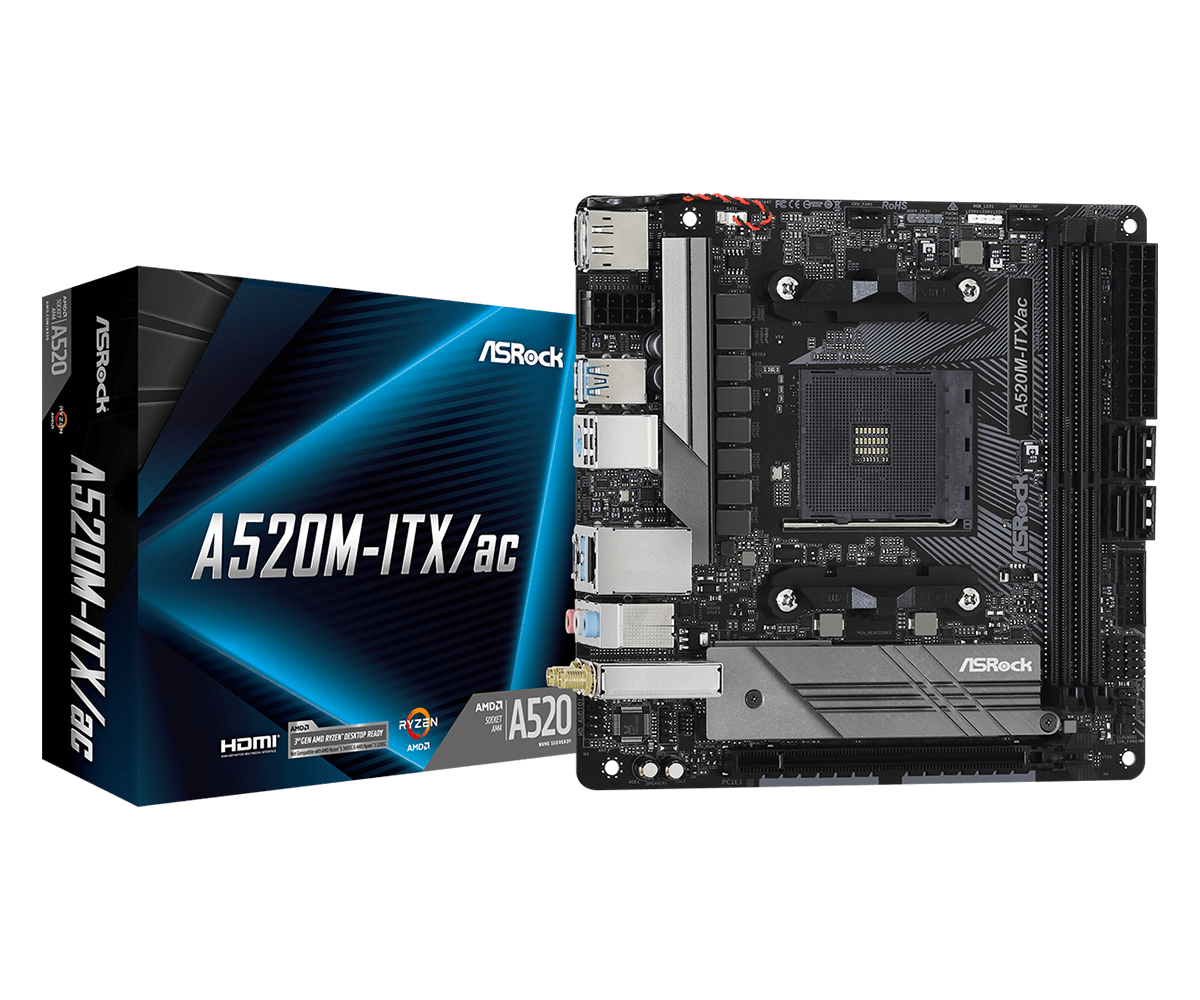 Материнская плата AMD A520 SAM4 MITX A520M-ITX/AC ASROCK